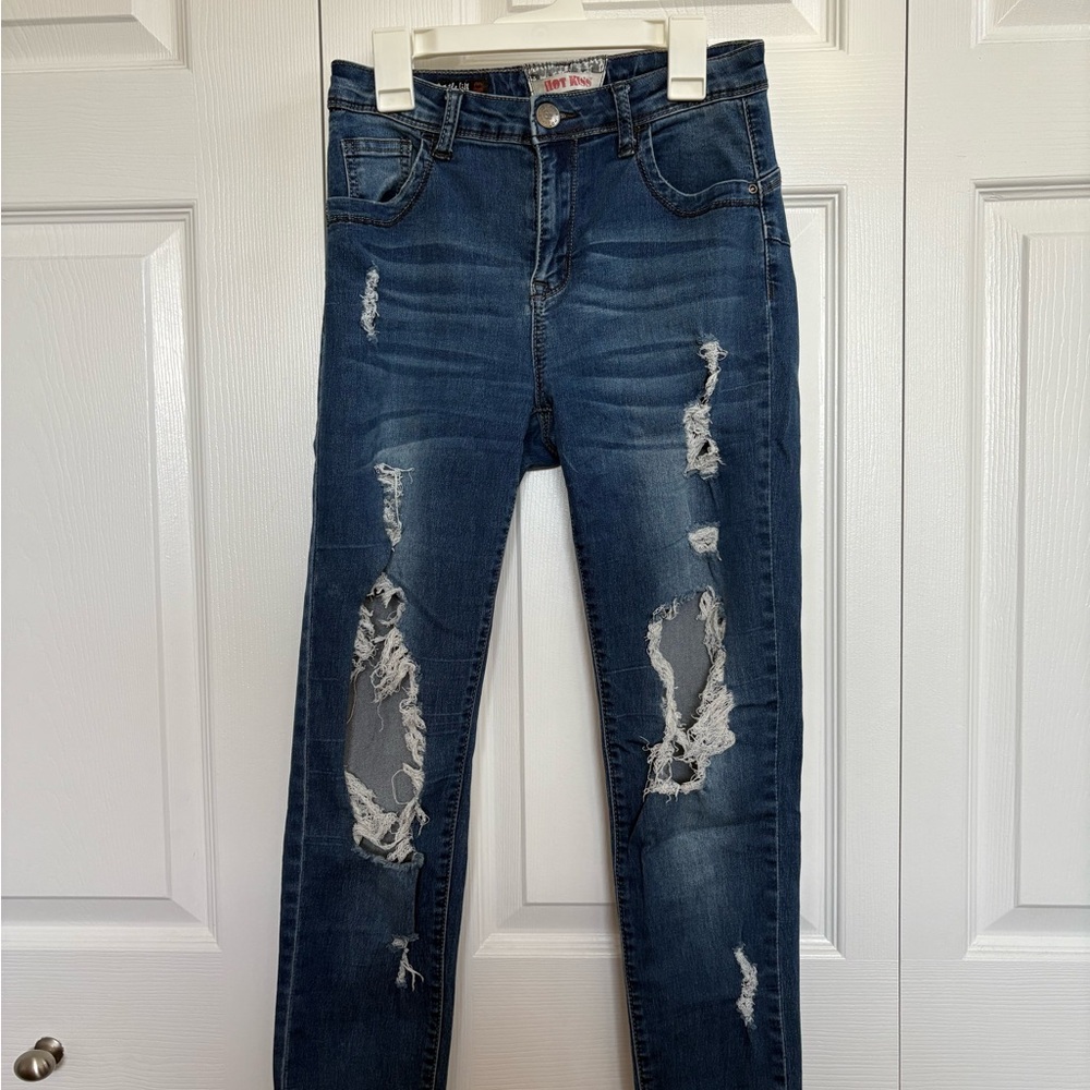 Distressed Blue Jeans